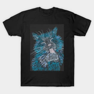 Blue cat bathing T-Shirt